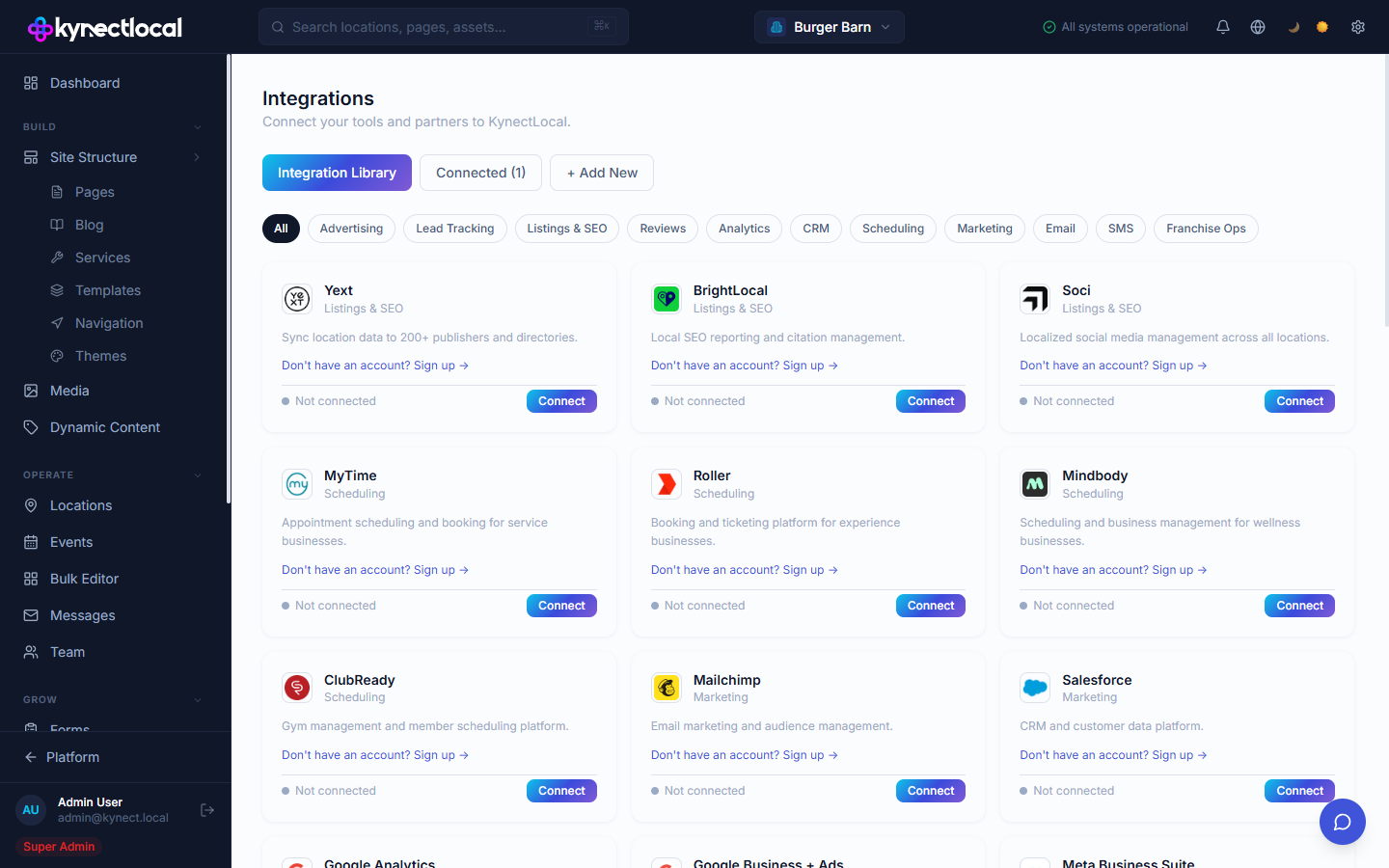 KynectLocal integrations — Review aggregation