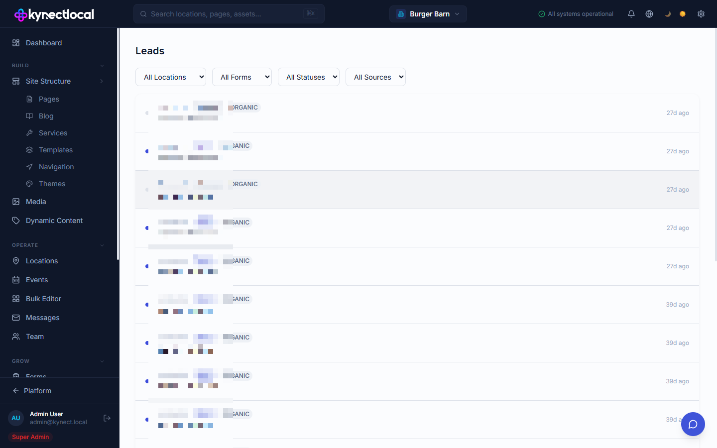 KynectLocal leads — Service area markup
